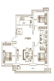 宏屹国际城3室2厅1厨2卫建面128.00㎡