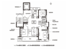 巩义新城西岸公园3室2厅1厨2卫建面129.00㎡