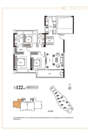 大唐名门印象3室2厅1厨2卫建面122.00㎡