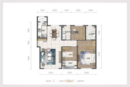 财富壹号3室2厅1厨2卫建面138.00㎡