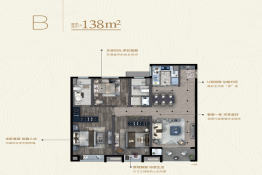 佳兆业壹号公馆3室2厅1厨2卫建面138.00㎡