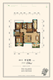 英伦白鹭郡3室2厅1厨2卫建面154.00㎡