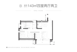 融创·福清壹号4室2厅1厨2卫建面143.00㎡