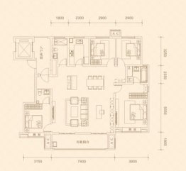 福星惠誉美术城·云玺4室2厅3卫建面168.00㎡