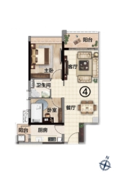 纵横揽云2室2厅1厨1卫建面71.38㎡