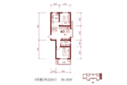 广厦雅苑2室2厅1厨1卫建面85.67㎡