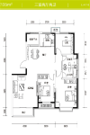 洋房标准层135平米户型
