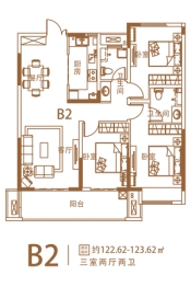 沁阳东方今典·御书院3室2厅1厨2卫建面122.62㎡