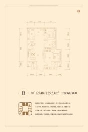 大明宫2期家居生活广场3室2厅1厨2卫建面125.48㎡