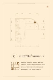 大明宫2期家居生活广场2室2厅1厨1卫建面102.74㎡