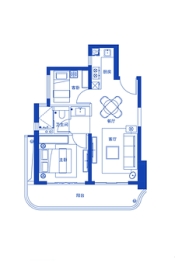 山湖海·海泊湾花园2室2厅1厨1卫建面73.00㎡