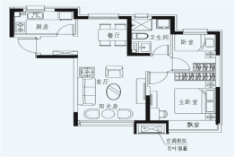 恒大·国际温泉小镇2室2厅1厨1卫建面78.00㎡