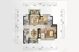 时代倾城3室2厅1厨2卫建面95.00㎡