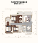 建面143平3栋03户型图