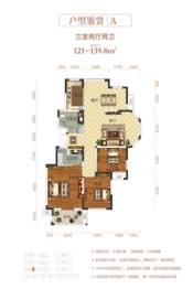 绿城百合3室2厅1厨2卫建面121.00㎡