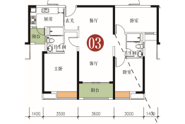 中海雍景熙岸3室2厅1厨2卫建面118.00㎡