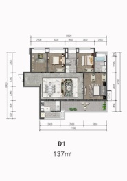 首创禧瑞锦江4室建面137.00㎡