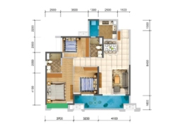 保利中央公馆3室2厅1厨2卫建面115.00㎡