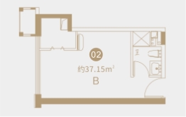 卓越中寰1室1厅1厨1卫建面37.15㎡