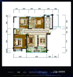 豪帅-鑫岸水郡3室2厅1厨2卫建面147.00㎡