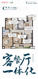 金科奥园·铂悦都会3室2厅1厨2卫建面108.00㎡