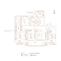 建业璞园4室2厅1厨2卫建面135.00㎡