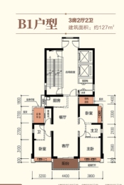 龙光阳光水岸3室2厅1厨2卫建面127.00㎡