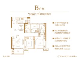 中海观澜府3室2厅1厨2卫建面95.00㎡