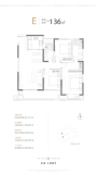 绿地太湖朗峯e 136平米户型