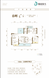 城南春天3室2厅1厨2卫建面100.00㎡