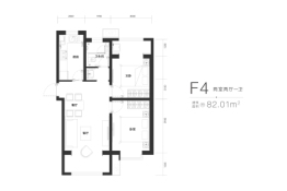 合生长安帝景2室2厅1厨1卫建面82.01㎡