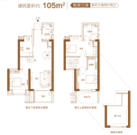 建筑面接约105㎡户型