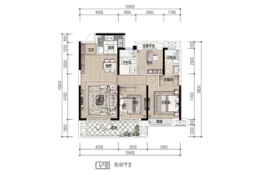 东泰·汨罗壹号3室2厅1厨2卫建面107.00㎡