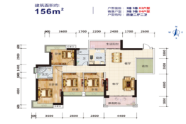 南粤现代城4室2厅2卫建面156.00㎡