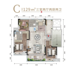 领地·凤鸣蘭台3室2厅2厨2卫建面129.00㎡