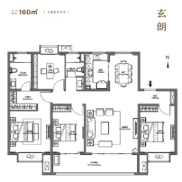 保利堂悦4室2厅2卫建面160.00㎡