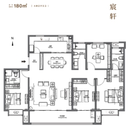 保利堂悦4室2厅3卫建面180.00㎡