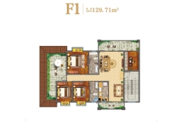 侨乡文化城3室2厅1厨2卫建面129.71㎡