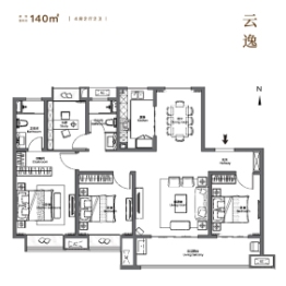 保利堂悦4室2厅2卫建面140.00㎡