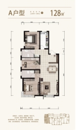 迎顺府3室2厅1厨2卫建面128.00㎡
