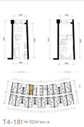 鸿翔·芮丽1室1厅1厨1卫建面32.00㎡