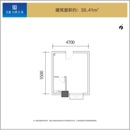 日盛白鹤公馆1室1厅1厨1卫建面36.41㎡