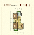 C户型94.53平两室