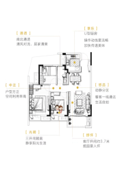 融信碧桂园金地国贸·九棠3室2厅1厨1卫建面93.00㎡