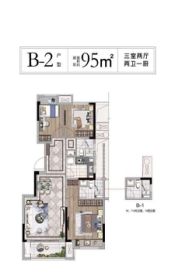 大发德商熙悦花苑3室2厅1厨2卫建面95.00㎡