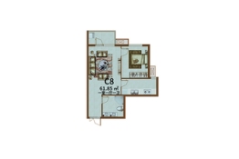 鲁兴·铭筑1室1厅1厨1卫建面61.85㎡