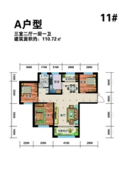 兰雅亲河湾3室2厅1厨1卫建面110.72㎡