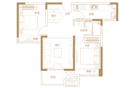 商丘绿地城5区2室2厅1厨1卫建面85.00㎡