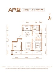 中煦春风十里3室2厅1厨1卫建面108.79㎡