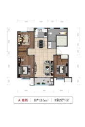 龙盛西园3室2厅1卫建面116.00㎡